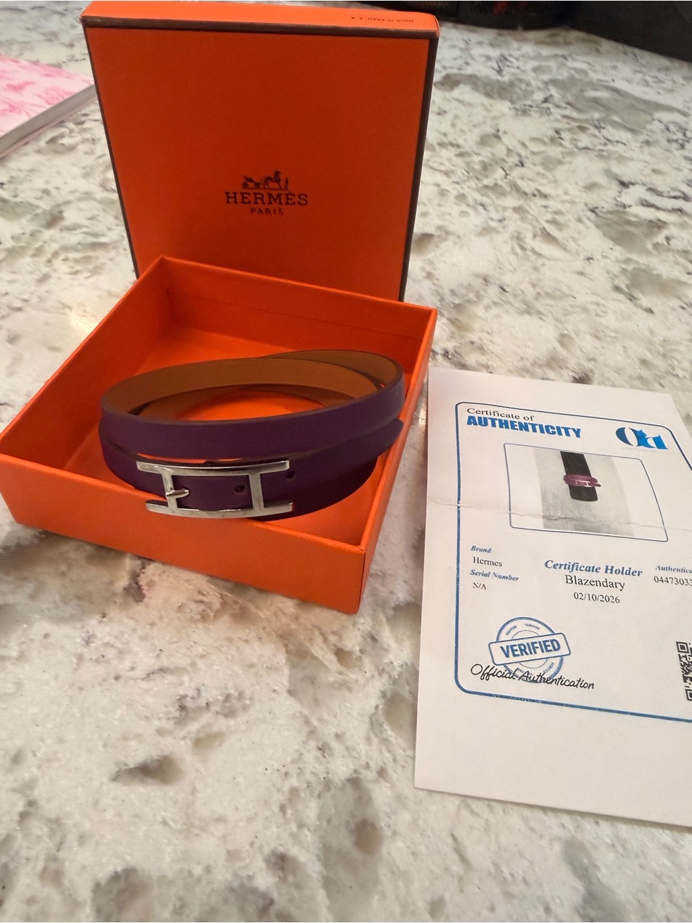 Hermes Behapi Double Tour Bracelet